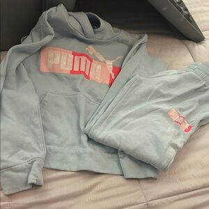 Puma Sky Blue Hoodie and Joggers Set